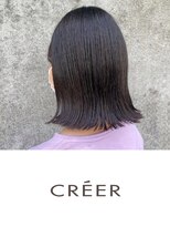 クレール 住吉店(CREER) 暗色カラーでも透明感◎切りっぱなし大人ボブ