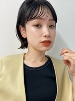 ガーデン タチカワ(garden tachikawa)&nbsp;タイトボブ×ネイビーブルー×シースルーバング/黒髪カタログ