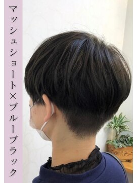 ドラゴンアイ 桃加 マッシュショート×BlueBlack