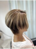 30代40代50代丸みショート小顔ショートボブ透明感カラー白髪染め