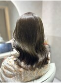 カーキグレージュ ブリーチなし 艶髪