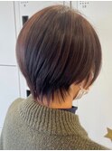 大人マッシュショート丸みショート黒髪ショートベリーショート
