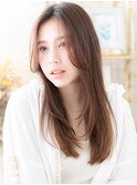 ■くすみベージュかきあげバングレイヤーロング47上尾20代30代
