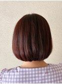 ツヤツヤピンクブラウンミニボブ