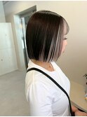 ボブ/ストレート/インナーカラー/ホワイトアッシュ