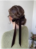 シニヨン ベロアリボンアレンジ