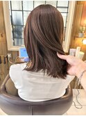 【ブリーチなしWカラー】透けるショコラブラウン