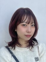 シド 表参道(s.i.d) 韓国レイヤーバタフライカット/ダークチェリーレッド/くびれヘア