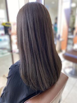 リッチアリュール(Ricci ALLURE) レイヤーロング/ ニュアンスカラー/カーキカラー/30代/40代/50代