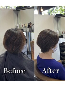 カミケン 方木田店(kamiken.) 大人クール*ふんわり暗髪ショート【カミケン方木田店】