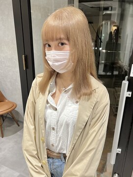 ラミエバイメルト 下北沢(lamie by melt) 村上/ミルクティーベージュダブルカラーブリーチ顔周りレイヤー