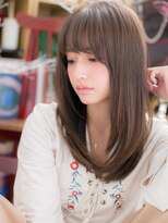 カバーヘア ブリス 戸田公園西口店(COVER HAIR bliss)&nbsp;大人かわいいフルバングシルキーベージュh2戸田公園20代30代40代