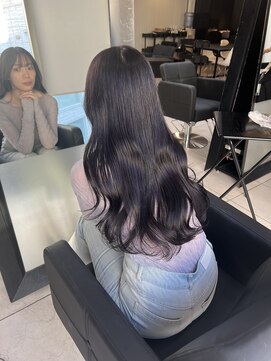 アクアオモテサンドウ(ACQUA omotesando) ☆ブリーチなしラベンダーグレージュ透明感カラー暗髪ラベンダー