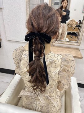 プティクローシェ バイ クオーレ(petite cloche by CUORE) 結婚式ヘア 編みおろし