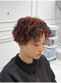 波巻パーマ　メッシュ　ハイライト