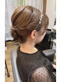 結婚式/ヘアアレンジ/ミディアム/ロープ編み