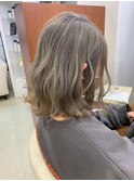 シャドールーツカラー◎切りっぱなしゆるふわミディ