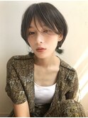 フェザーショート×くびれヘア×センターパート[横浜駅]