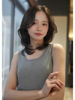 ネオリーブ ジューク 日吉店(Neolive JuQ)&nbsp;小顔レイヤーオリーブグレーカラー/20代30代40代/日吉/髪質改善