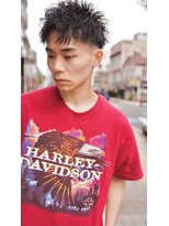 ロミーオム 本厚木(ROMMY. Homme)&nbsp;刈り上げツーブロック束感アップバングショートメンズヘア