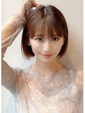 リバティーエイチ 勝どき店(LIBERTY-H) ナチュラルボブ前髪あり30代40代