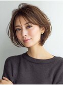 白髪ぼかし脱白髪染め似合わせショートボブ40代50代60代