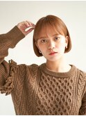 顔型別ヘアスタイル特集/マロンベージュ/Aラインボブ/新宿