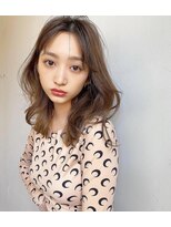 2wayバングのひし形小顔レイヤー　セミディ