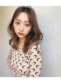 2wayバングのひし形小顔レイヤー セミディ