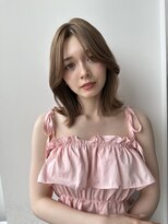 ピンクブラウン/暖色カラー/カシスピンク/韓国ヘア/顔周りカット