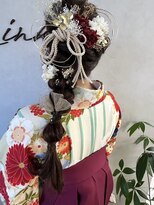 リンク(Link)&nbsp;ヘアセット/袴ヘア/編み下ろし/ポニーアレンジ/水引アレンジ