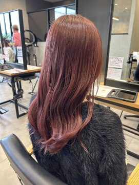 アチーブ ヘア デザイン(achieve hair design) チェリーピンクハイトーンカラーゆるふわみなみウェーブロング