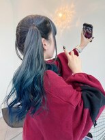 ギグスダブル 栄久屋大通店(gigs double)&nbsp;グラデーションカラー/グレージュ×ブルー