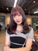 リル 溝の口(LiL)&nbsp;インナーカシスピンクボルドー顔まわりレイヤー