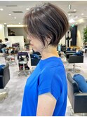 30代40代50代絶壁解消ひし形白髪ぼかし大人ショートボブ【西】