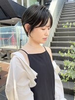 ヌード(NUDE)&nbsp;NUDEシースルーバング前髪カット黒髪ショート大人ショートボブ