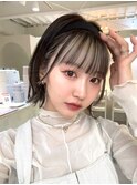イメチェン外ハネボブワイドバングホワイトブロンド美髪韓国