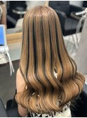 ミルクティーブラウンベージュローライトメッシュ