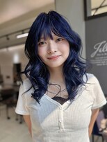 ジゼル ビエラ博多テラス店(GiseL)&nbsp;博多 深みブルーカラー×顔周りミディアム