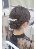 ロープ編みのふわふわシニヨン