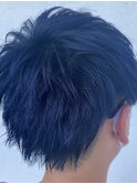 メンズヘアー/ブルーグレージュ/くすみブルー/束感ショート
