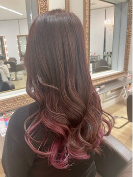 コワファースト 大分(COIFF1RST) インナーカラー、ピンクパープル