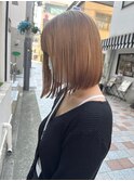 ブリーチ2回 ブロンドベージュ 前下がり