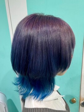 マティーナ ヘアー 池袋(Matina hair) 【バイオレット×ブルーインナーウルフ】20代30代40代50代