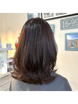 エルデ ナインズ ヘアー スタンド 川口店(elde 9's HAIR STAND) チェリーブラウン/丸顔/ミニウルフ/白髪ぼかし/髪質改善