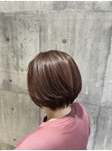 メッシュ×ピンクブラウン