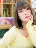 グレーベージュシースルーバング前下がりボブ北浦和20代30代40代