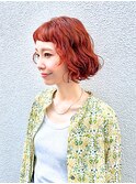 【WAKU】ショートミディ/レッドブラウン/ウェーブ