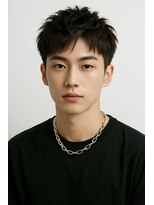 にもう&nbsp;ブルーブラック 韓国マッシュ フェザーパーマ ST71