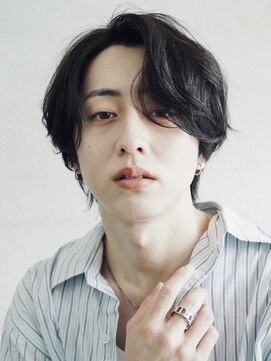 バイフィフス 原宿/表参道(by fifth) 原宿カルマパーマメンズカットセンターパートウルフマッシュ30代